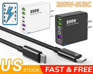 200W Fast USB Type C Charging Wall Charger For Motorola Moto G Play/Stylus/Power - Picture 1 of 25