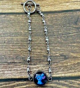 Stitch Ohana Love Toggle Bracelet Stainless Dangle Glass 12mm Charm 7" RTS - Picture 1 of 1
