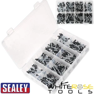 Sealey Rivet Assortment 200pc Black Anodised Box DIY Workshop - Bild 1 von 4