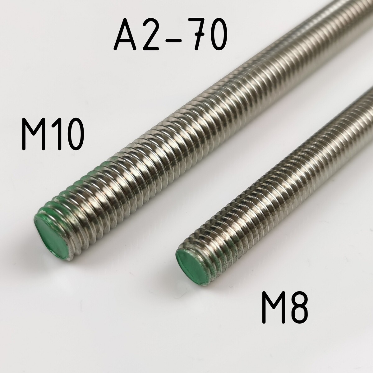Gewindestangen M10 X 100mm 8er Set - 304 Edelstahl A2, Vollgewinde DIN 976 - Rostfrei & Langlebig