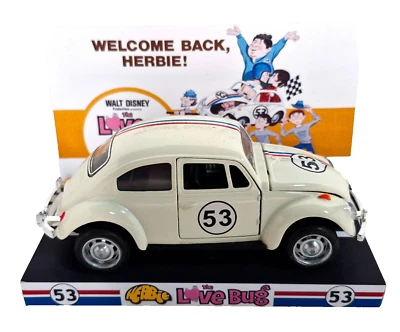 Escala 1:36 🚗 HERBIE The LOVE BUG 53 VW Escarabajo Modelo Coche en Pantalla de Tarjeta Personalizada Foto 1 de 4