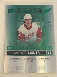 2021-22 Upper Deck Credentials - Moritz Seider Debut Ticket Access 22/25