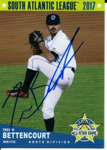Trevor Bettencourt 2017 SAL South Atlantic League All Star Game Signed Card - Picture 1 of 1