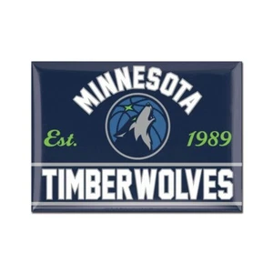 TWO (2) MINNESOTA TIMBERWOLVES, 2.5" X 3.5" METAL MAGNETS FROM WINCRAFT - Picture 1 of 2
