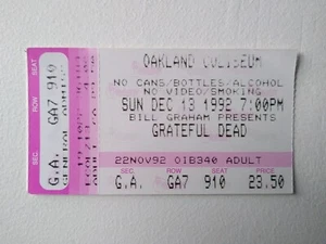 GRATEFUL DEAD Dec 13 1992 Ticket Stub + BACKSTAGE PASS | OAKLAND COLISEUM - Bild 1 von 4