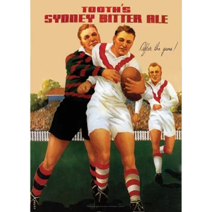 Tooths Sydney Bitter Ale Art Print – Football Pub Art 1930s – 3 sizes Poster - Picture 1 of 5