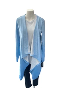 Ideology Womens Blue Dip-Dye Open Front Drapey Active Yoga Cardigan Size XL NWT - Picture 1 of 4