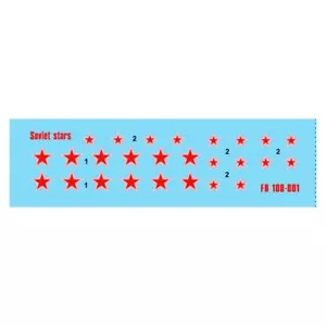 Decal Soviet Red Stars - for plastic scale model kit FOXBOT 100-001 Scale 1:100 - Picture 1 of 24