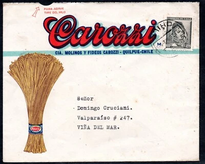 CHILE, SOBRE COMERCIAL, CAROZZI, MATASELLOS DE QUILPUE A VIÑA DEL MAR (NEA-019) Foto 1 de 2