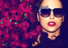 $1150.00 Anna Karin Karlsson Rose Lilac Noir Sunglasses.   