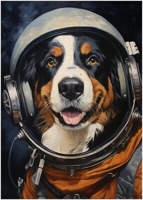 Puzzle cane da montagna astronauta bernese 300/500/1000 pezzi - Immagine 1 di 3