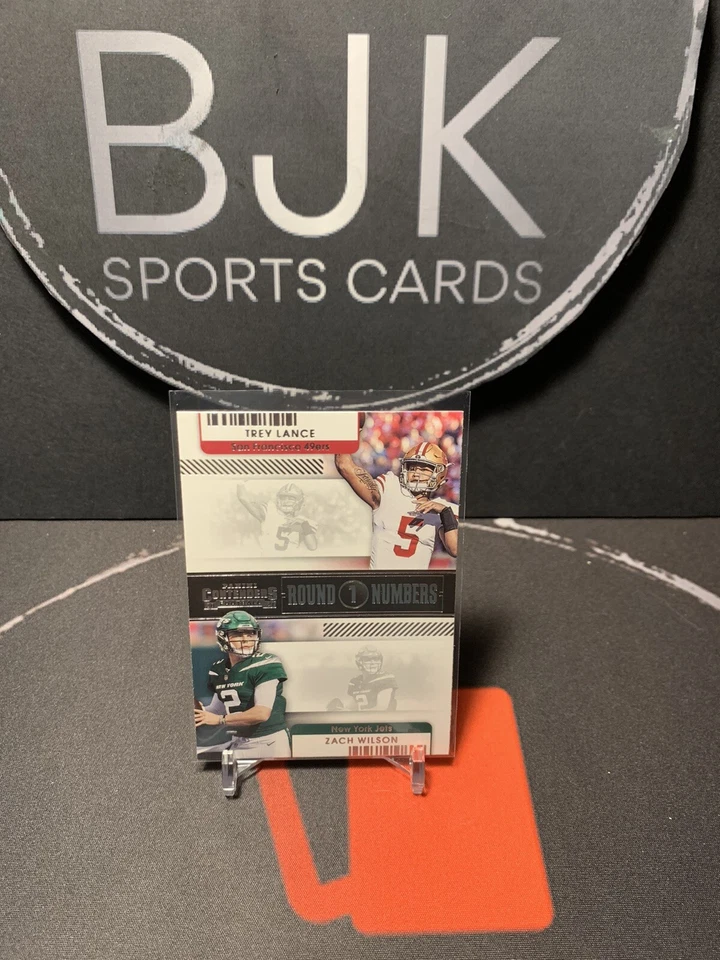 2021 PANINI CONTENDERS ROUND 1 Numbers Trey Lance And Zach Wilson RN-TLA - Image 1 of 1
