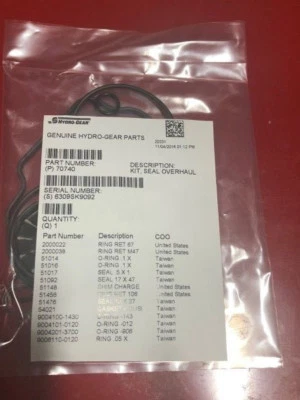 HYDRO GEAR 70740/00181065 Overhaul seal/gasket for BDP-16A  pump transaxle  - Image 1 of 4