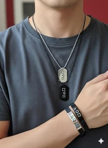 conjunto 2 colgantes y 2 pulseras juego del calamar - Imagen 1 de 3