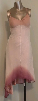 Junior's EXPRESS Dress Pink Wine Y2K Vintage Clothing Size 2 Ombre Assymetrical - Image 1 of 4