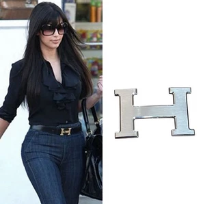 100 % echt SELTENE Hermes 32 mm Silber H Gürtelschnalle, Unisex (top) - Bild 1 von 5