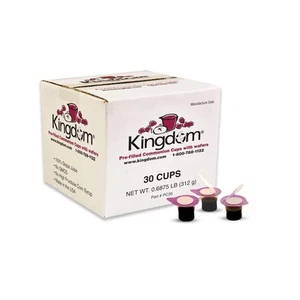 Kingdom Prefilled Communion Cups with Wafers - 30 Count 30 (Pack of 1) - Picture 1 of 8