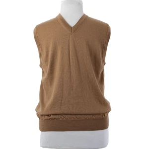 Barisal Sweater Sz 52 Brown V Neck Easy Care Wool Vest Sweater - Picture 1 of 17