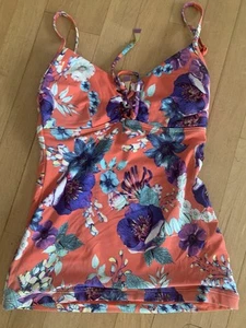 SEAFOLLY Floral Tankini Top Size 10 Pre Loved Good Condition - Picture 1 of 6