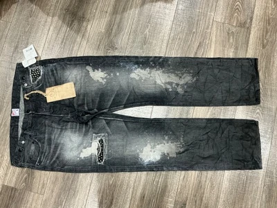 PRPS (сделано в Японии) Мужская Barracuda с заклепками черные джинсы $695 36 x 34 новый с Ярлыками (A41) - Изображение 1 из 4