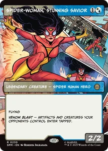 Spider-Woman, Stunning Savior 0230 ~ *Foil ~ Borderless* R MTG Marvel Spider-Man - Picture 1 of 1