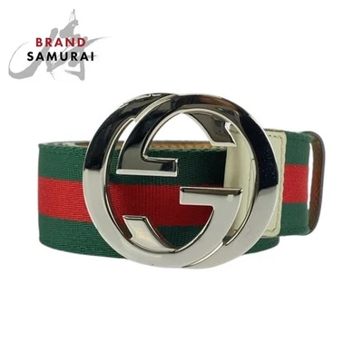 Gucci Sherry Line Interlocking Belt 38in Multicolor Leather Canvas - Image 1 of 4