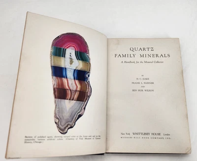 Quartz Family Minerals H.C. Dale Frank L. Fleener  Ben Hur Wilson HC 1938 Vtg - Image 1 of 4