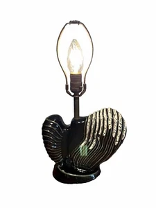 MCM Aladdin Table Lamp Heart Shape 1953 Frosted Black Works P-427 Vintage Modern - Picture 1 of 9