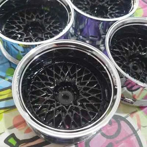 Tetsujin GRANSEEKER Rim INSERTS Disk 3/6/9 Offset -GLOSS BLACK- (4PCS) TT-7149 - Picture 1 of 12