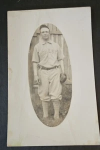 Manchester IOWA RPPC c1910 BASEBALL PLAYER Uniform Bill Anderson Collection - Picture 1 of 3