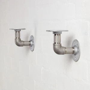 Staffe mensola tubi industriali - acciaio inox - stile gomito - steampunk uniche - Foto 1 di 5