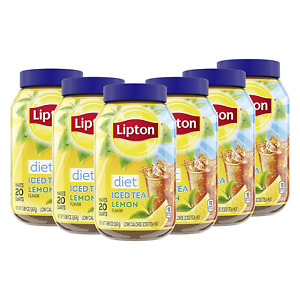 Diet Iced Tea Mix, Lemon, Makes 20 Quarts (Pack of 6)