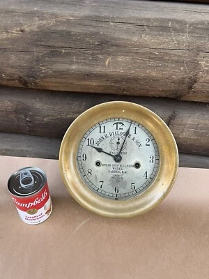 1880 年代 CROSBY 蒸汽盖和阀门 CO. 蒸汽船时钟罕见!!! 8 1/4 英寸直径 — 第 1/4 张图片