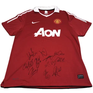 Manchester United 2011 Autograph Jersey Giggs Berbatov Ferdinand Da Silva Park L - Picture 1 of 12