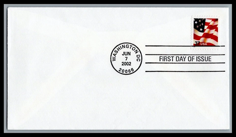 US FDC # 3630 37c Flag none Die Cut  2002, 9N614 - Image 1 of 1