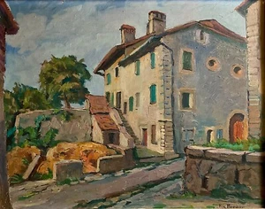 Ric BERGER (1894-1984), Öl auf Tafel Stadt Cossonay - Bild 1 von 11