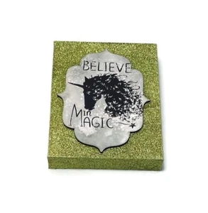 Believe In Magic Glitzer Box Rahmen Wandkunst Größe 7”x1.5”x5.5” A4 - Bild 1 von 7