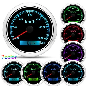 85MM GPS Speedometer 0-30km/h Gauge with 7 Colors LED For Boat Car Truck ATV - Picture 1 of 15