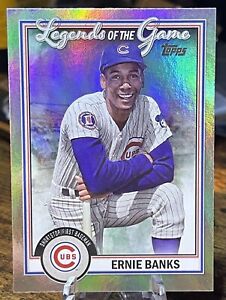 2023 Topps #LG-27 | Ernie Banks Rainbow Foil Legends Of The Game | Cubs