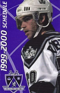 1999-2000 Los Angeles Kings NHL horario de hockey Luc Robitaille en la parte delantera - Imagen 1 de 1