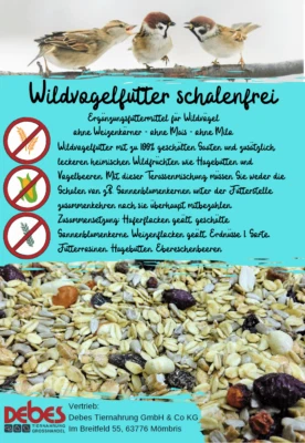 EIGENMARKE Wildvogelfutter schalenfrei 3 kg Winterfutter ohne Schalen mit Waldfrüchten
