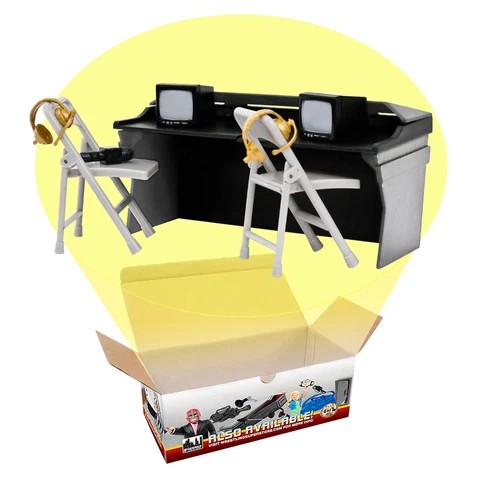 Black & Gray Commentator Table Playset For WWE Wrestling Action figures Cover