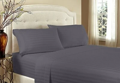 1800 Series Ultra Soft Stripe Embossed Deep Pocket Sheet Set - Image 1 of 4