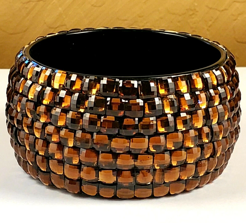 Impresionante brazalete brazalete brazalete pavé ámbar brillante y glamour Foto 1 de 4