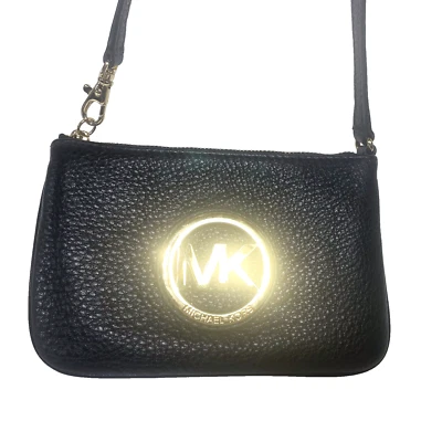 ~MICHAEL KORS Wristlet/Satchel Fulton Black Genuine Leather ~Adorable #Authentic - Image 1 of 4