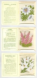 CIGARETTE/CARDS. Kensitas Tobacco. SILK FLOWERS. (1st Ser).(M).(3 Cards). (1934) - Picture 1 of 1