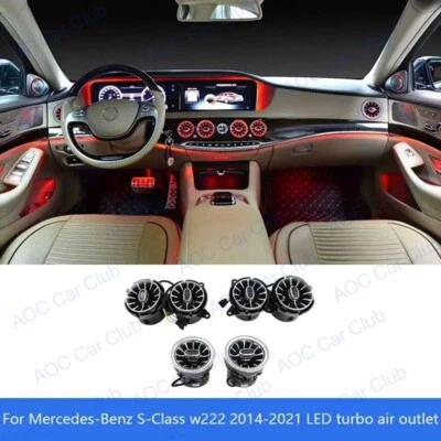 7/64 Color Air Vent Ambient LED Light For Mercedes-Benz W222 S-Class S550 500 63 - Image 1 of 4