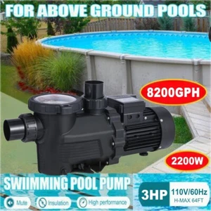 3.0HP High Flow Above Ground Swimming Pool Pump w/ Strainer Filter Basket - Picture 1 of 14
