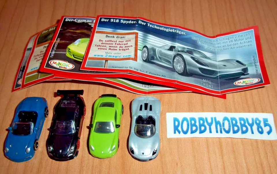 Komplettsatz Porsche (TR040 - TR043) + 4 bpz Ü-ei Überraschung Germany 2012/13 - Bild 1 von 1