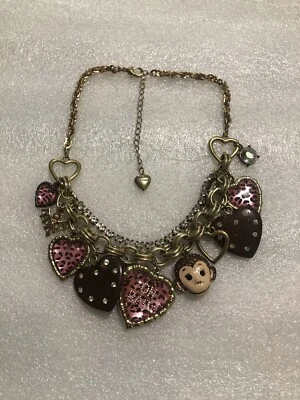 Collar corazón mono bebé Betsey Johnson Oh raro Foto 1 de 4